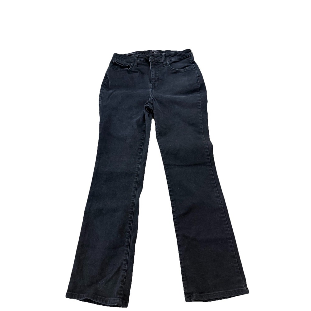 NYDJ Barbara Boot Cut Jeans Women's Sz 8 Mid Rise Black  Denim Stretch